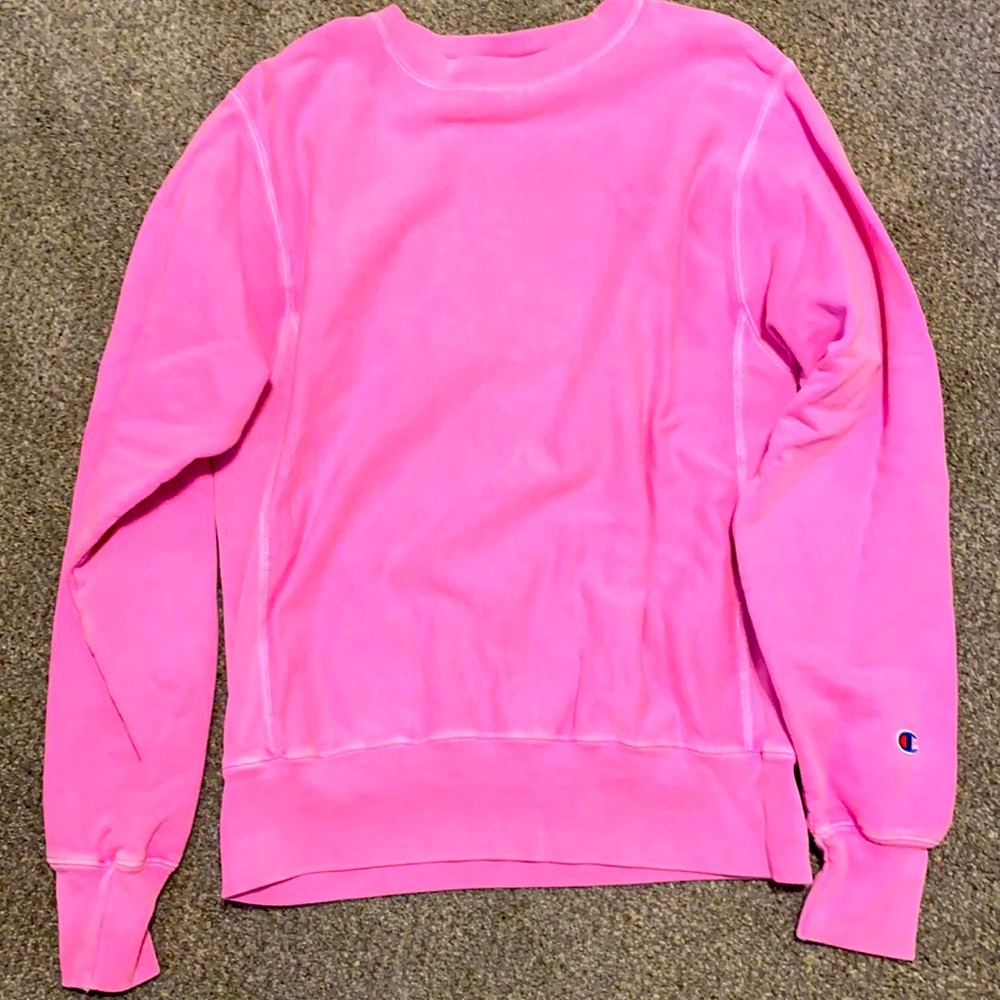 Champion Neon Pink Crew Neck Sweatshirt